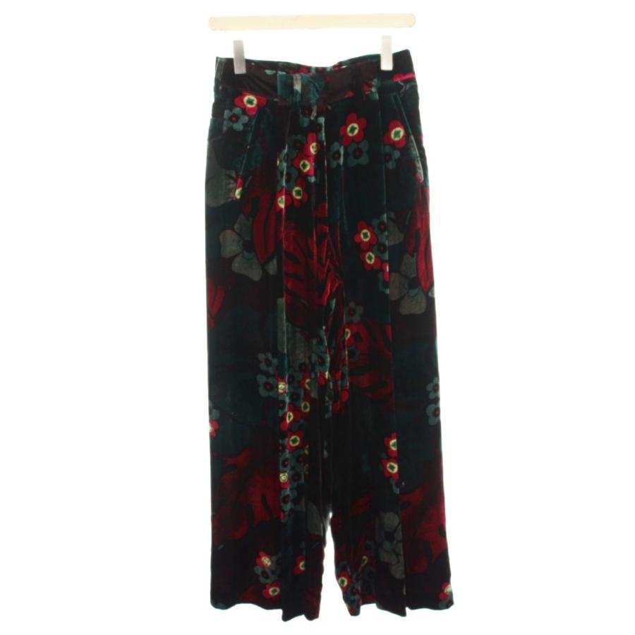 ドリスヴァンノッテン フローラルプリントベルベットワイドレッグ