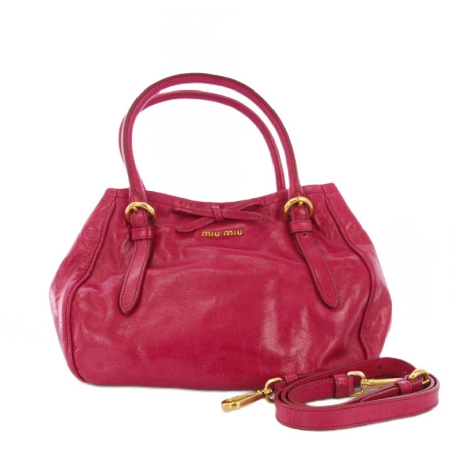 【大特価】MIUMIU ミュウミュウ ハンドバッグ ショルダーバッグ レッド中古 大特価】MIUMIU ミュウミュウ ハンドバッグ ショルダーバッグ レッド中古