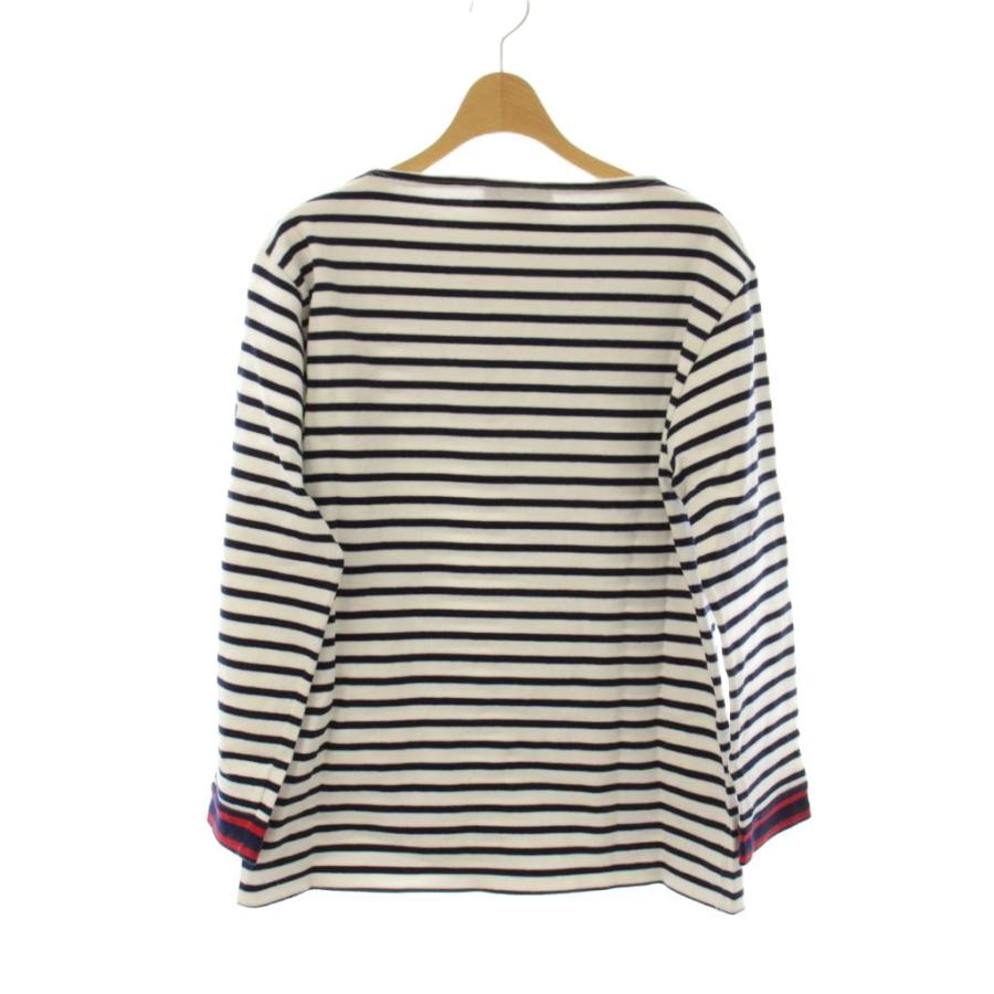 セントジェームス SAINT JAMES Tシャツ M 白 ネイビー ボーダー柄 長袖