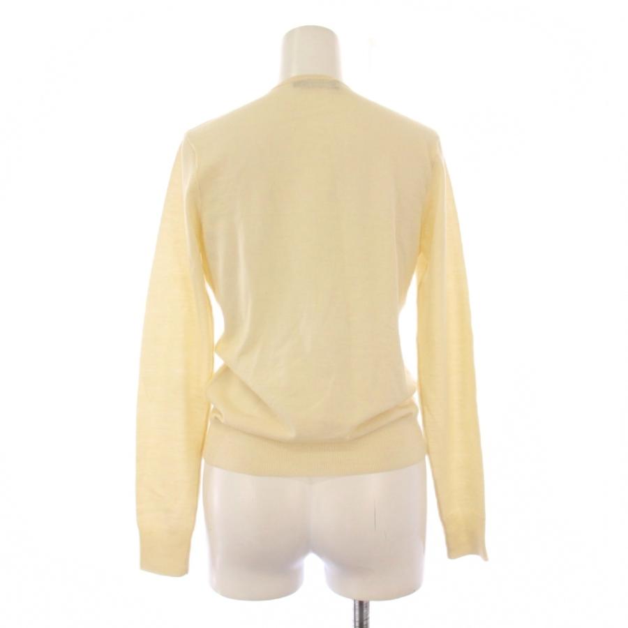 ラルフローレン RALPH LAUREN ニットカーディガン 長袖 クルーネック ショート丈 薄手 ロゴ 刺繍 ワンカラー ウール L アイボリー /BB | POLO RALPH LAUREN | 02