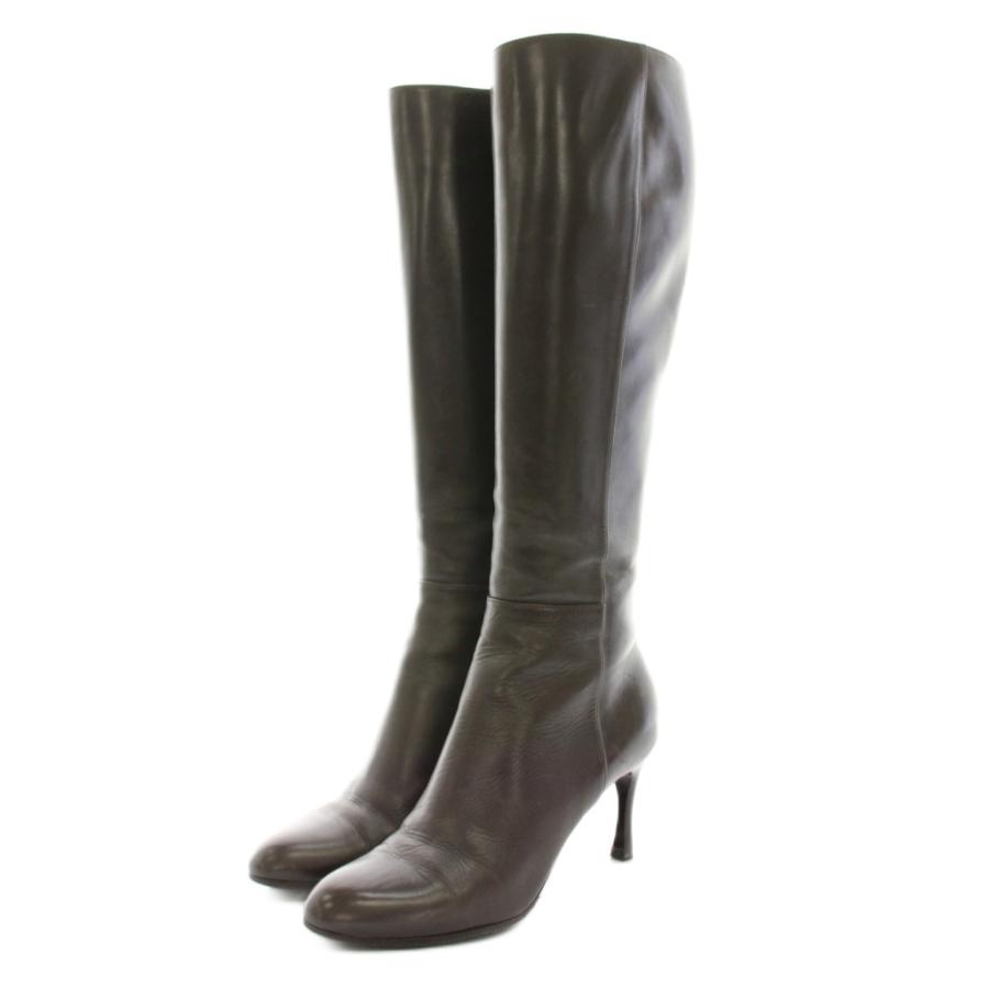 極美品　セルジオロッシ　レザー　ロングブーツ　23cm Sergio rossi（セルジオロッシ） ロングブーツ レザー ビブラムソール