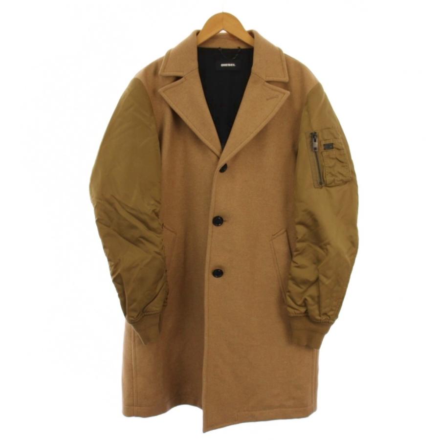 極美品 DIESEL ディーゼル フード付き チェスターコート キャメル L DIESEL（ディーゼル） DIESEL W-CUSTOMIZ チェスターコート ロング 袖