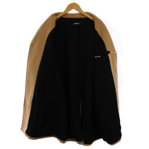 極美品 DIESEL ディーゼル フード付き チェスターコート キャメル L