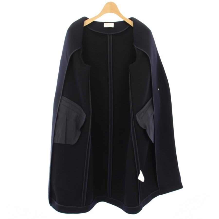 プラステ PLST スポンジリバーカラーレスコート ノーカラーコート M 紺