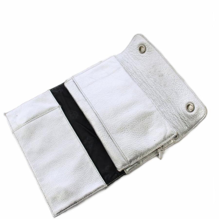クロムハーツ CHROME HEARTS WAVE 長財布 三つ折り レザー クロス 
