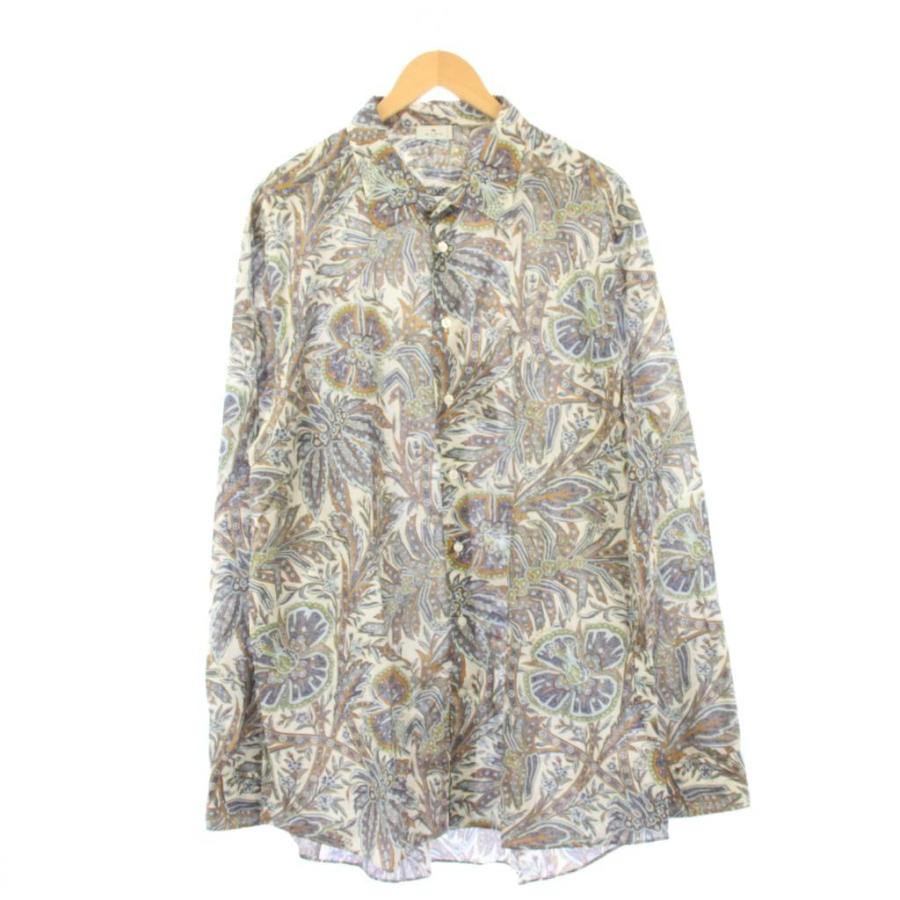 ETRO（エトロ） 未使用品 ペイズリー柄 シャツ 長袖 XXXL 白 /KH