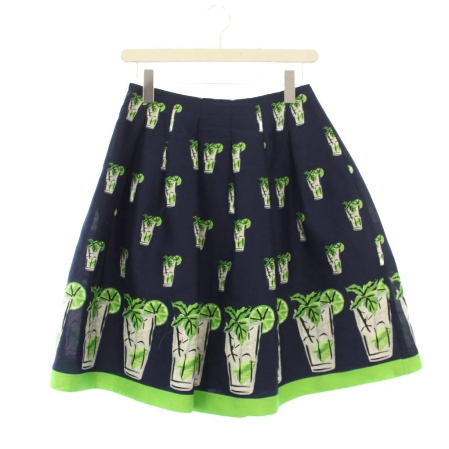 エムズグレイシー M'S GRACY フレアスカート ひざ丈 グラスモチーフ 38