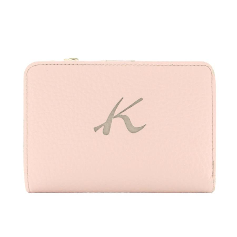 Kitamura（キタムラ） 財布 二つ折り 小銭入れ ロゴ レザー ピンク