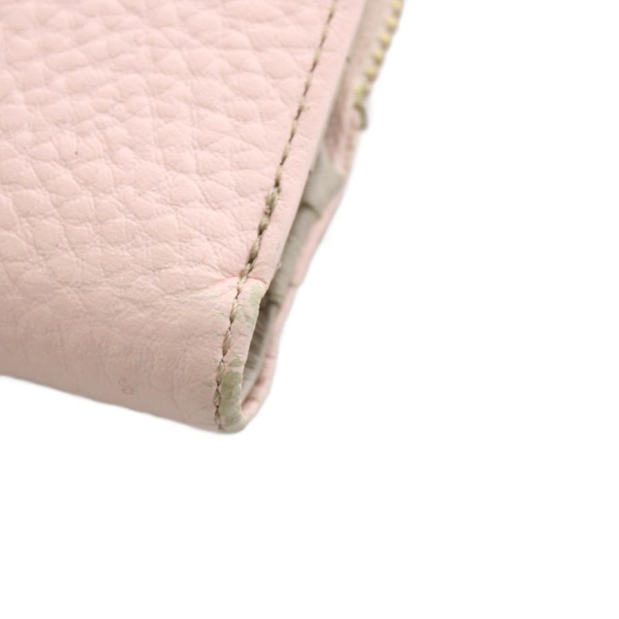 Kitamura（キタムラ） 財布 二つ折り 小銭入れ ロゴ レザー ピンク