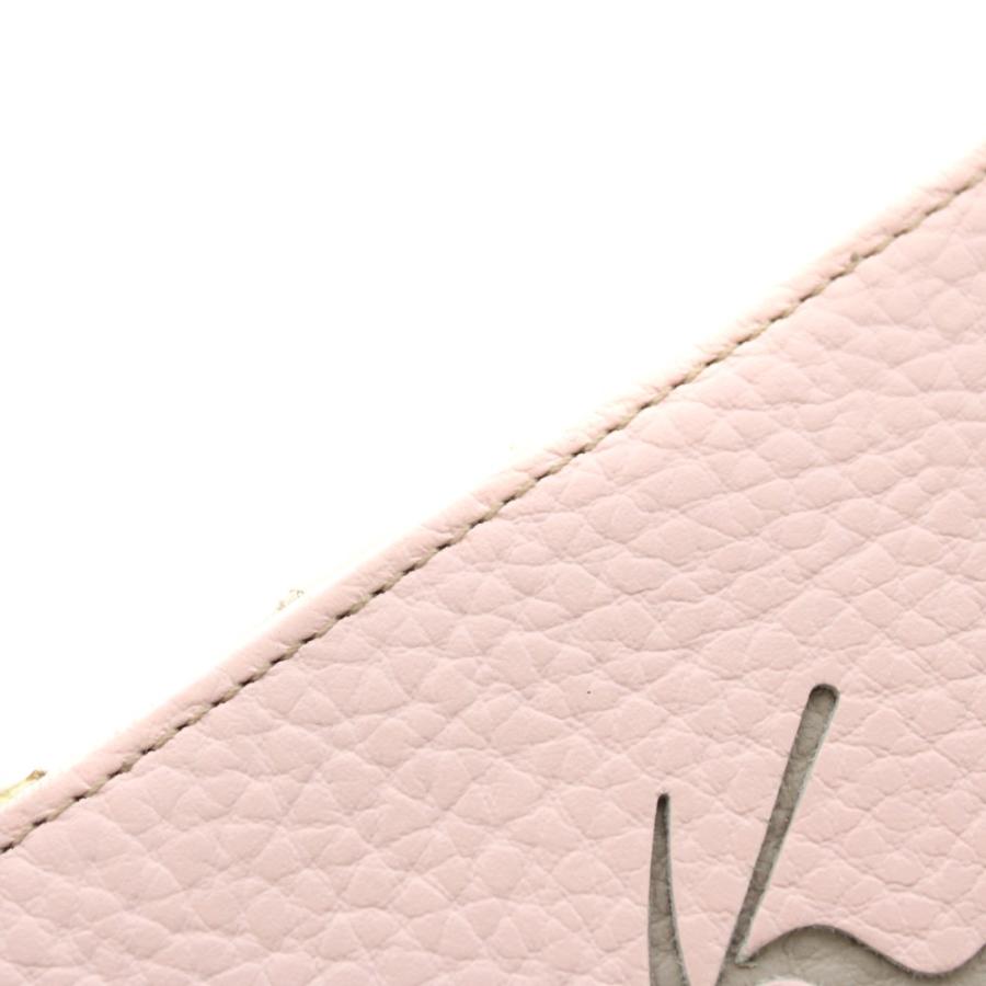 Kitamura（キタムラ） 財布 二つ折り 小銭入れ ロゴ レザー ピンク