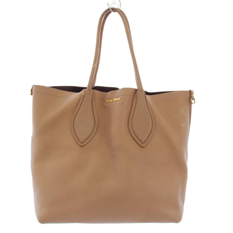 miu miu（ミュウミュウ） トートバッグ ハンドバッグ レザー ロゴ ワン
