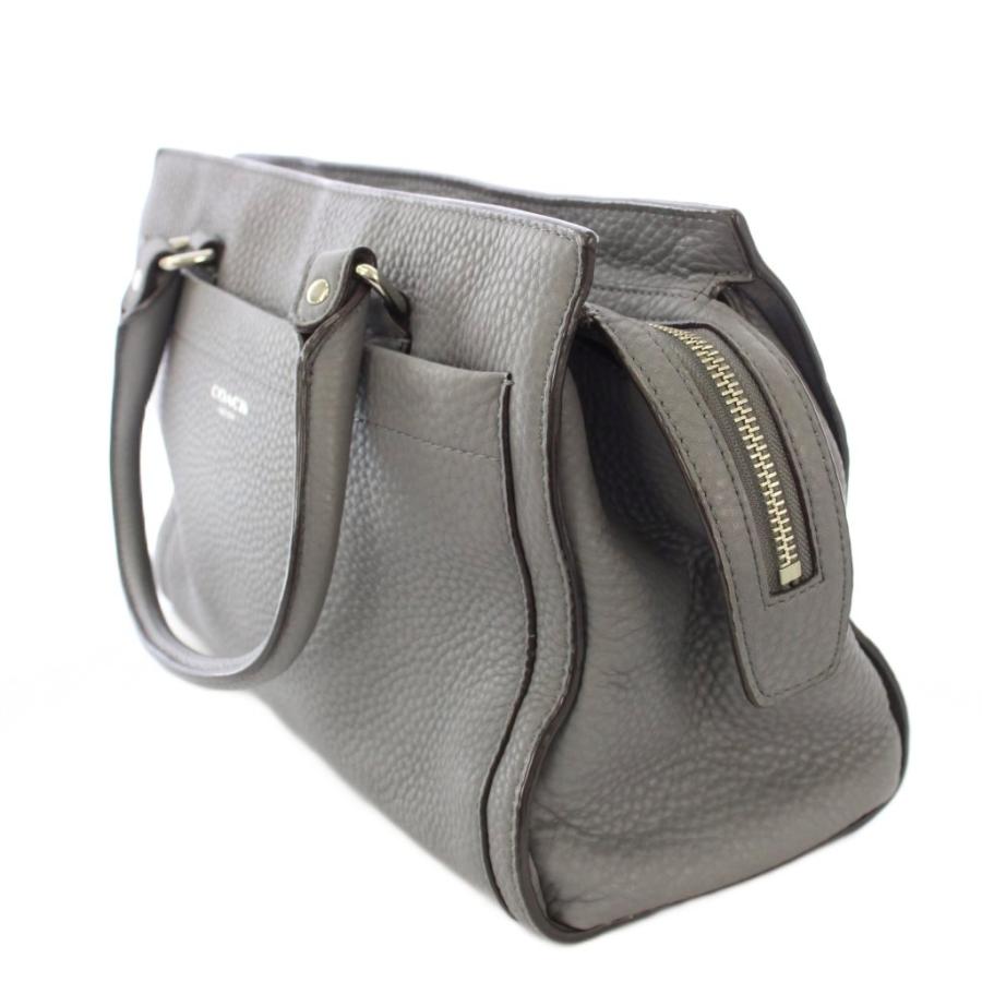 美品☆COACH☆バッグ☆本革☆グレー COACH（コーチ） ハンドバッグ レザー ワンカラー ロゴ グレー 25340