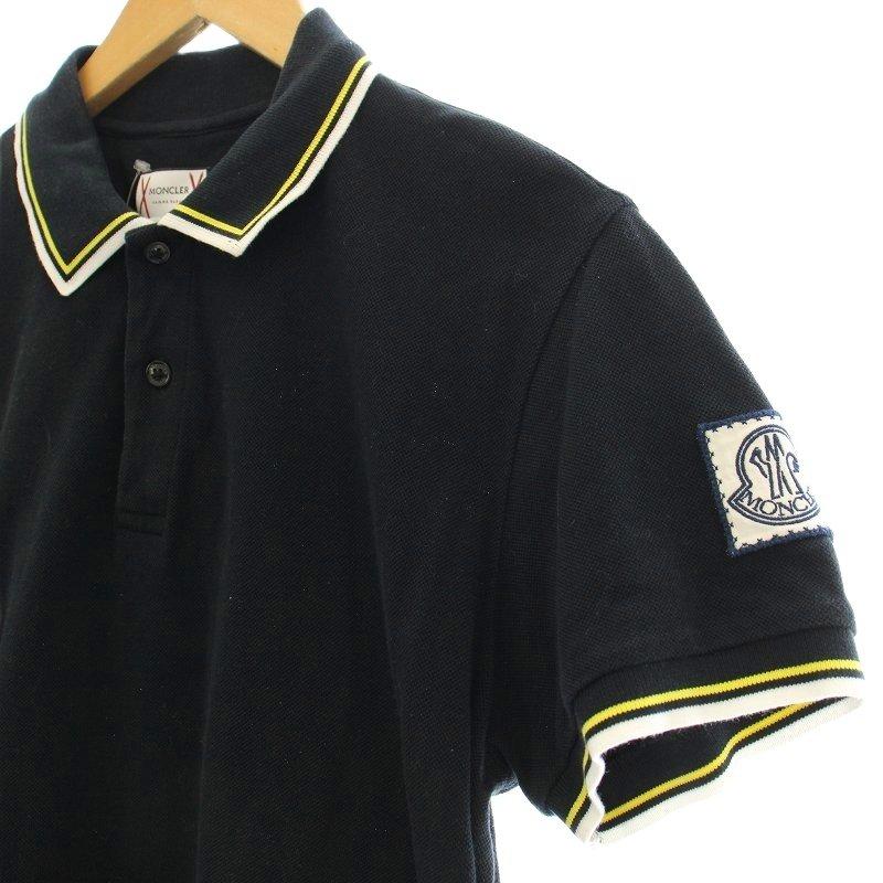 MONCLER（モンクレール） ポロシャツ 半袖 鹿の子 M 黒 ブラック /☆G