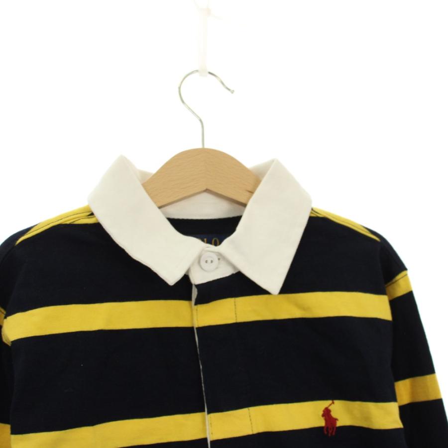 新品未使用タグ付きPolo Ralph Lauren長袖ポロシャツ黄色青ボーダー 未使用品 ポロ ラルフローレン POLO RALPH LAUREN タグ付き ポロシャツ