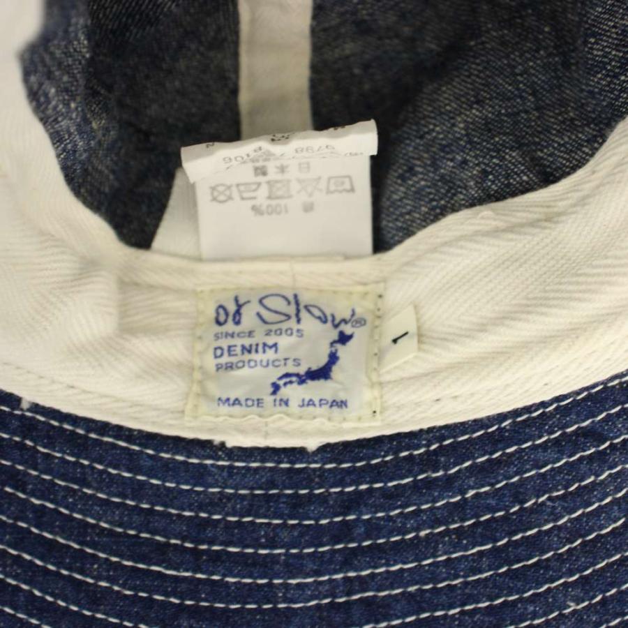 オアスロウ orslow デニムハット バケットハット バケハ 刺繍 1 青