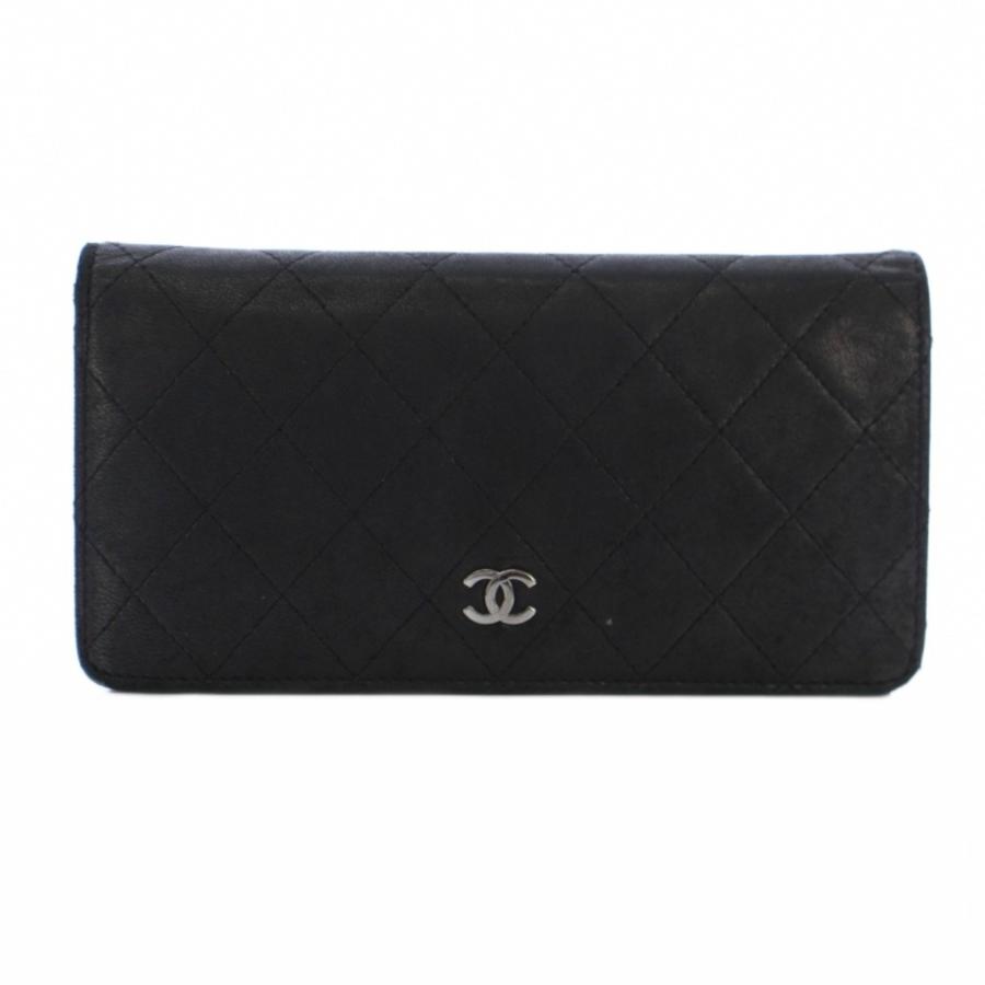CHANEL（シャネル） マトラッセ ココマーク 長財布 二つ折り レザー 黒 