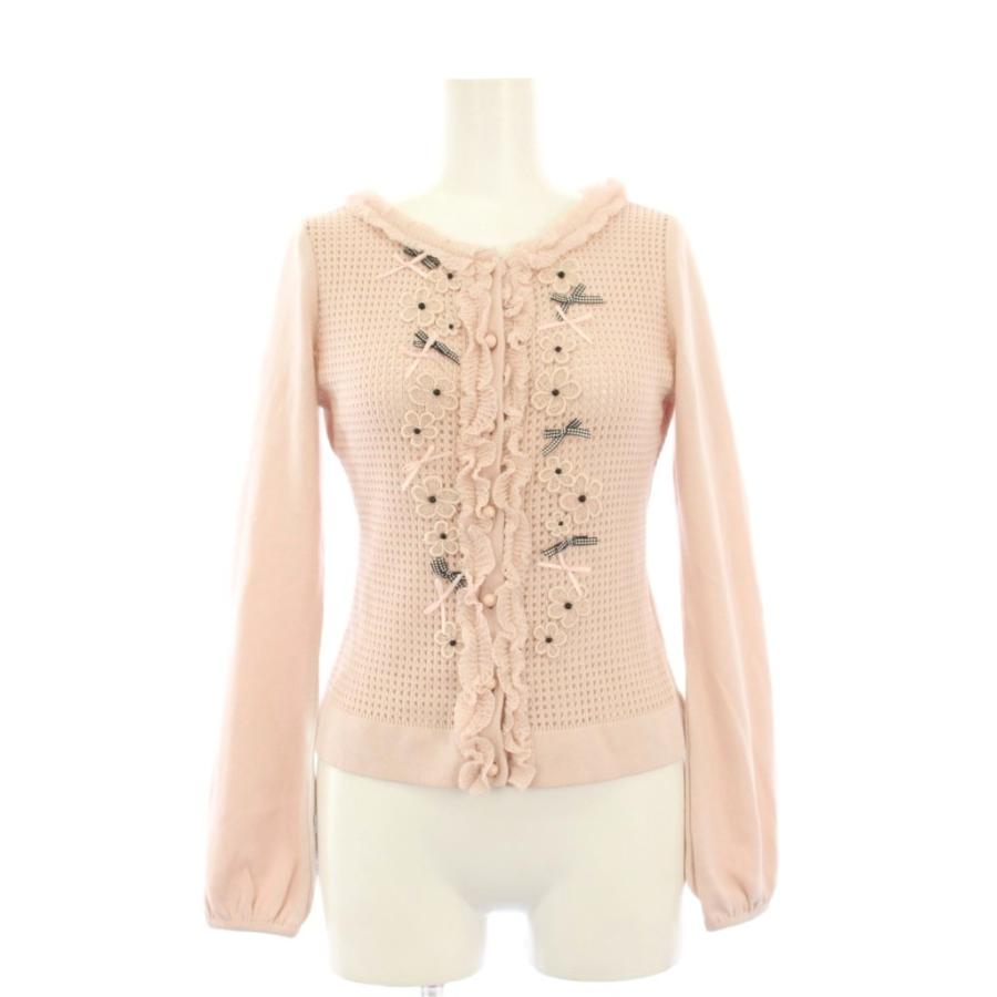 美品 ルネ Rene ニットトップス リボン レース ピンク 【公式通販】