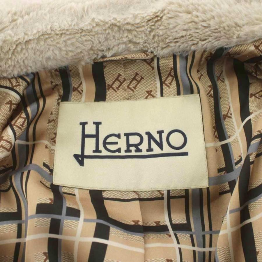 ヘルノ HERNO エコファー ダブルブレスト ファーコート ロング 裏地総  