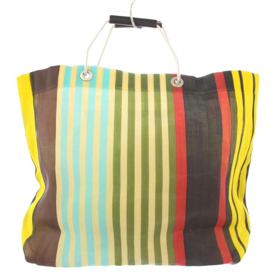 【美品】MARNI フラワーカフェ　ストライプ ハンドバッグ　ナイロンバック MARNI（マルニ） フラワー カフェ MARNI FLOWER CAFE レディース