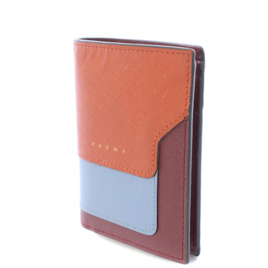 MARNI（マルニ） 二つ折り財布 コンパクトウォレット レザー 切替 ロゴ