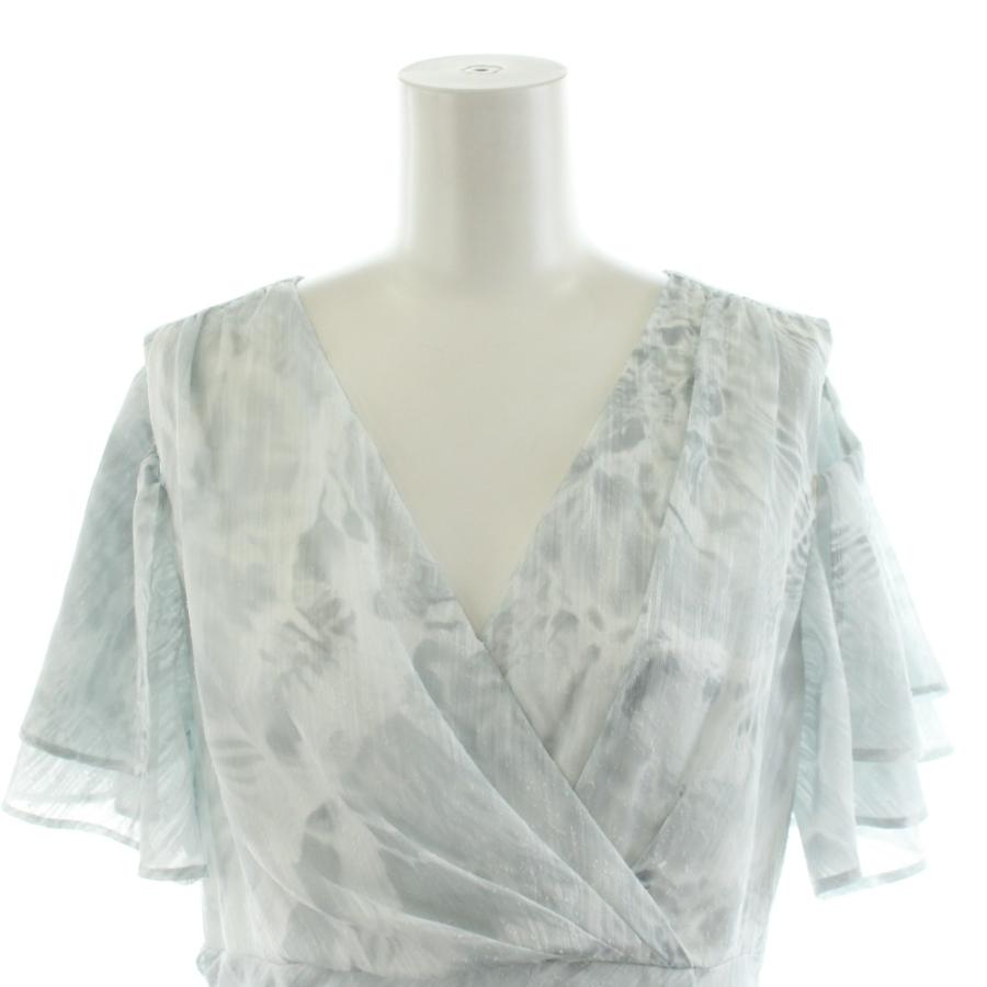 マイストラーダ Mystrada 25SS ワンピース ロング 半袖 総柄 36 水色  