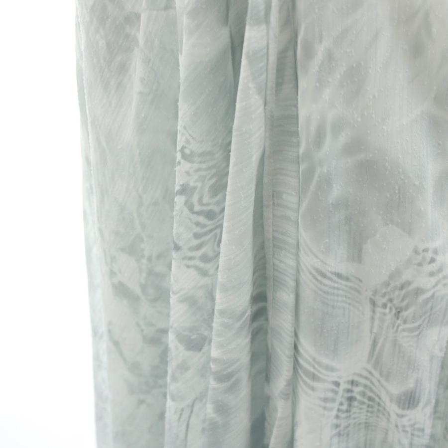 マイストラーダ Mystrada 25SS ワンピース ロング 半袖 総柄 36 水色  