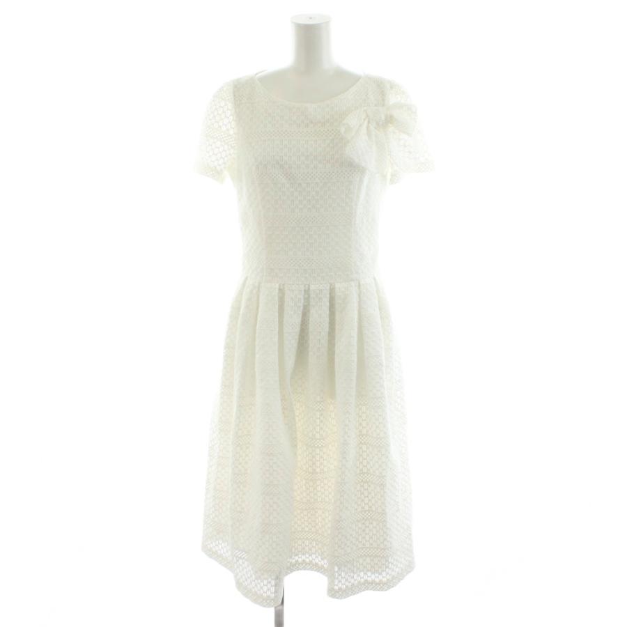 エムズグレイシー M'S GRACY ワンピース ロング 半袖 鍵編み レース 38