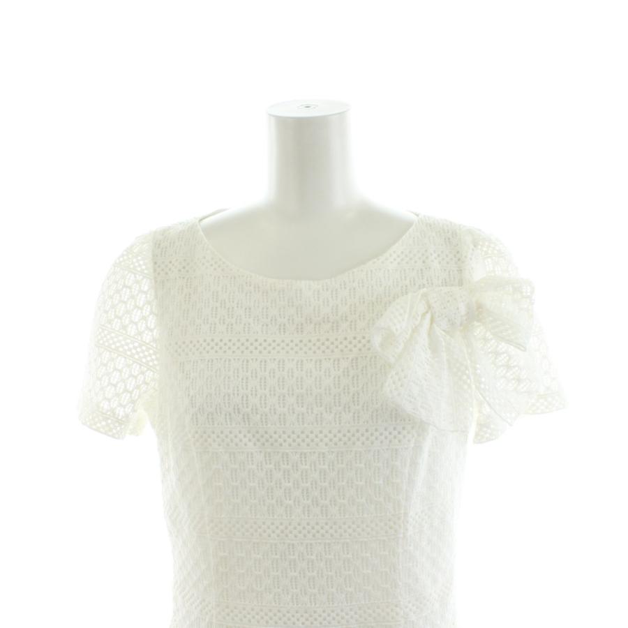 エムズグレイシー M'S GRACY ワンピース ロング 半袖 鍵編み レース 38