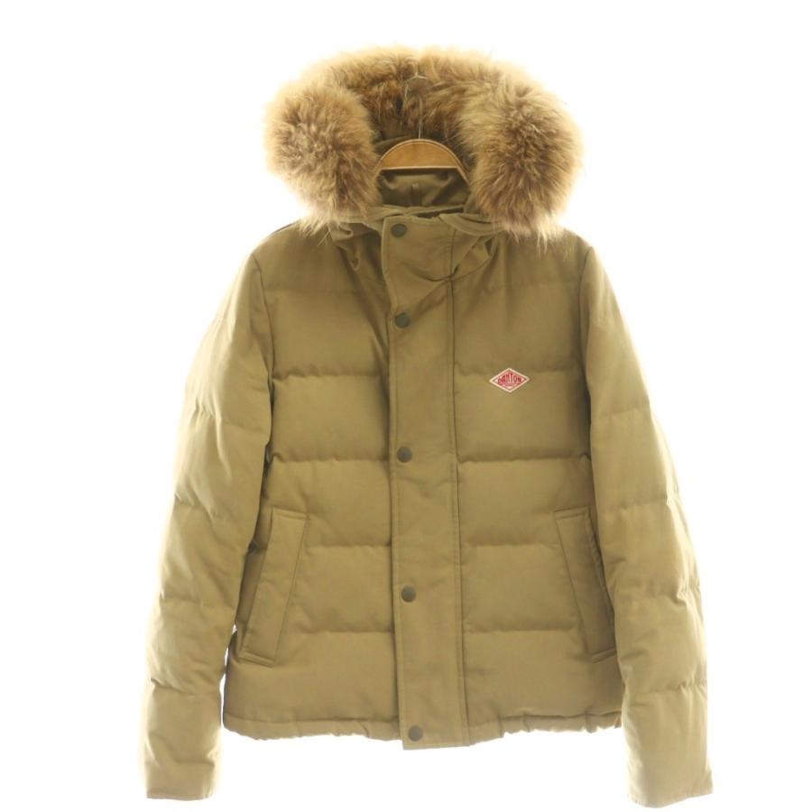 美品◆DANTON ダウンジャケット ショート丈 ダントン ベージュ 36 ダントン DANTON FAUX FUR HOODED DOWN JACKET ダウンジャケット