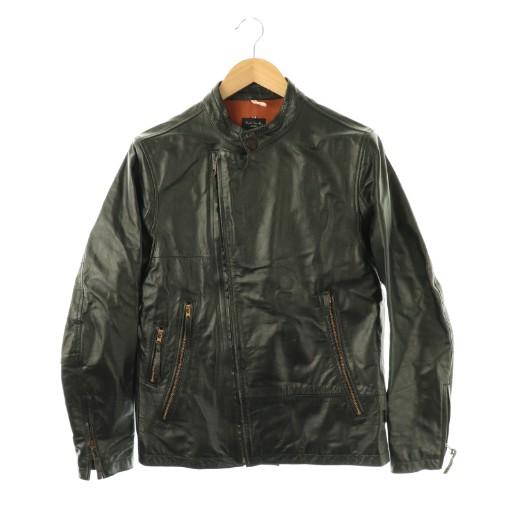 【人気モデル】Paul Smith Jeans 袖レザー スタジャン 本革 L ポールスミスジーンズ Paul Smith JEANS ライダースジャケット レザー