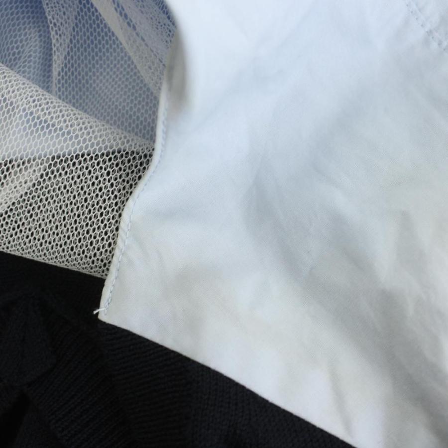 サカイ sacai ニットワンピース ひざ丈 長袖 ドッキング プリーツ 1 紺