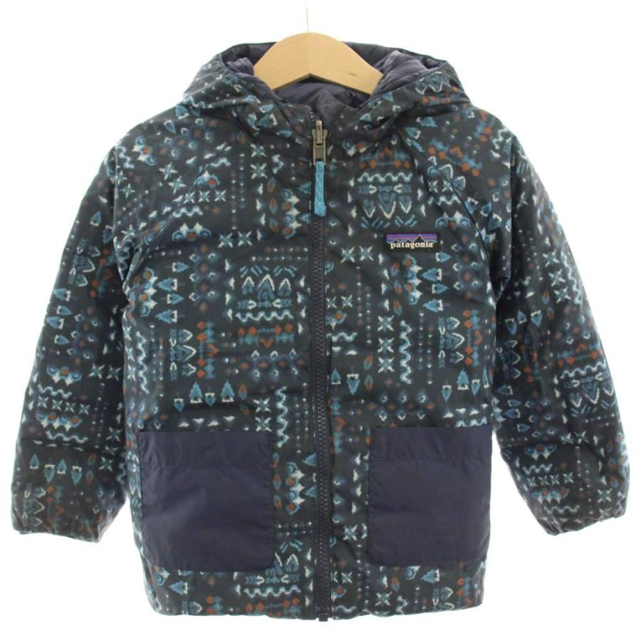 patagonia フード付きアウター 95cm ネイビー、リバーシブル Patagonia パタゴニア メンズ・リバーシブル・サイレント・ダウン