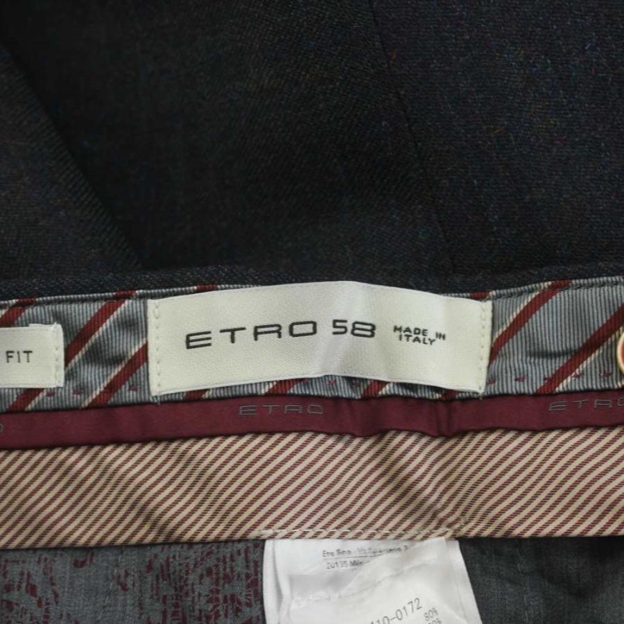パンツ エトロ SLIM FIT パンツ スラックス ウール混 モヘヤ混 58 黒