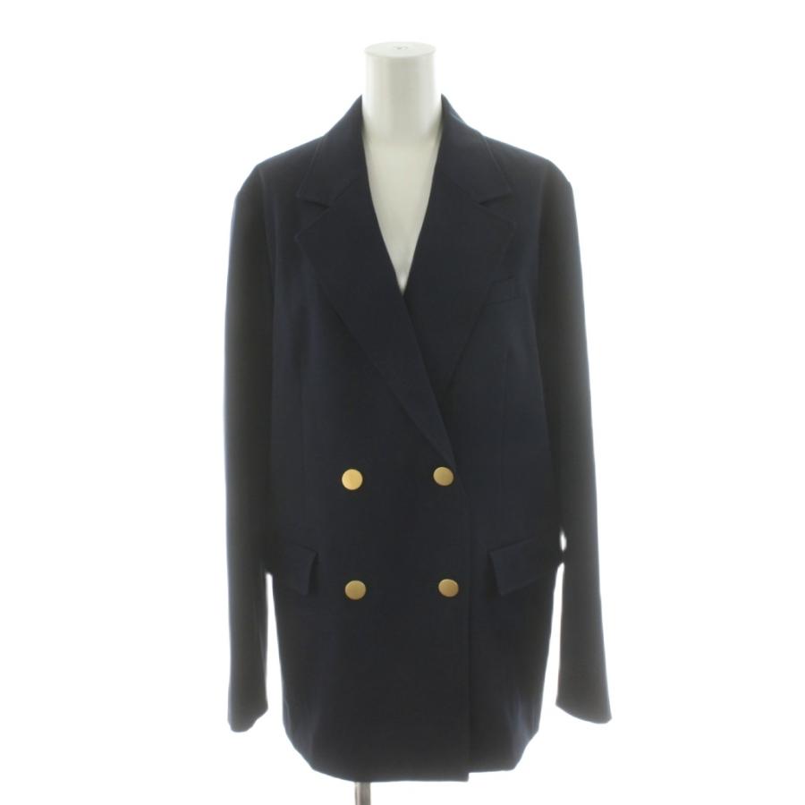 スピック&スパン ダブル ジャケット 金ボタン 紺ブレ ネイビー ウール S スピック&スパン Spick&Span 22SS テーラードジャケット ダブル 紺ブレ