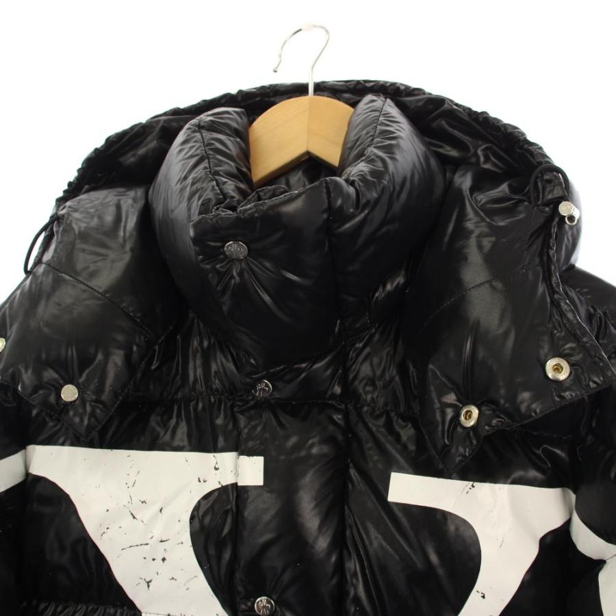 ヴァレンティノ ヴァレンチノ  VALENTINO モンクレール MONCLER ダウンジャケット フーディ ジップアップ ロゴ 46 黒 SV3CN00A5AG /KH メンの画像