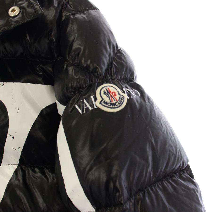 ヴァレンティノ ヴァレンチノ  VALENTINO モンクレール MONCLER ダウンジャケット フーディ ジップアップ ロゴ 46 黒 SV3CN00A5AG /KH メンの画像