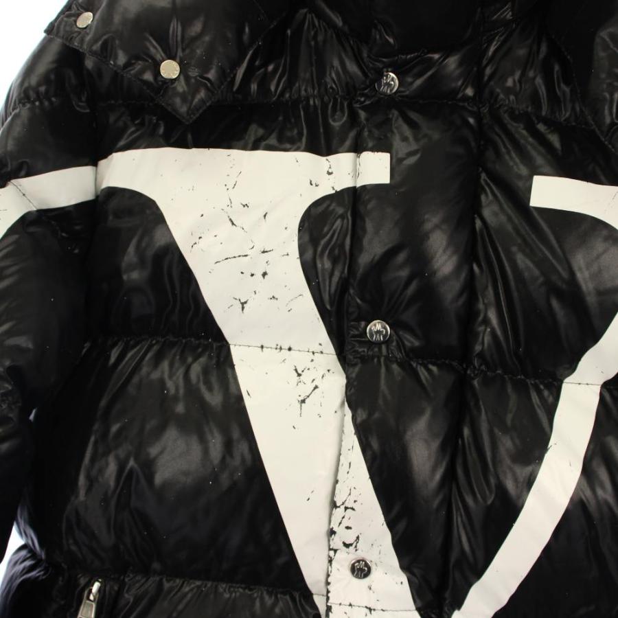 ヴァレンティノ ヴァレンチノ  VALENTINO モンクレール MONCLER ダウンジャケット フーディ ジップアップ ロゴ 46 黒 SV3CN00A5AG /KH メンの画像