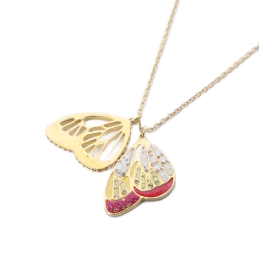 スワロフスキー SWAROVSKI ネックレス 蝶モチーフ ゴールドカラー /KH 