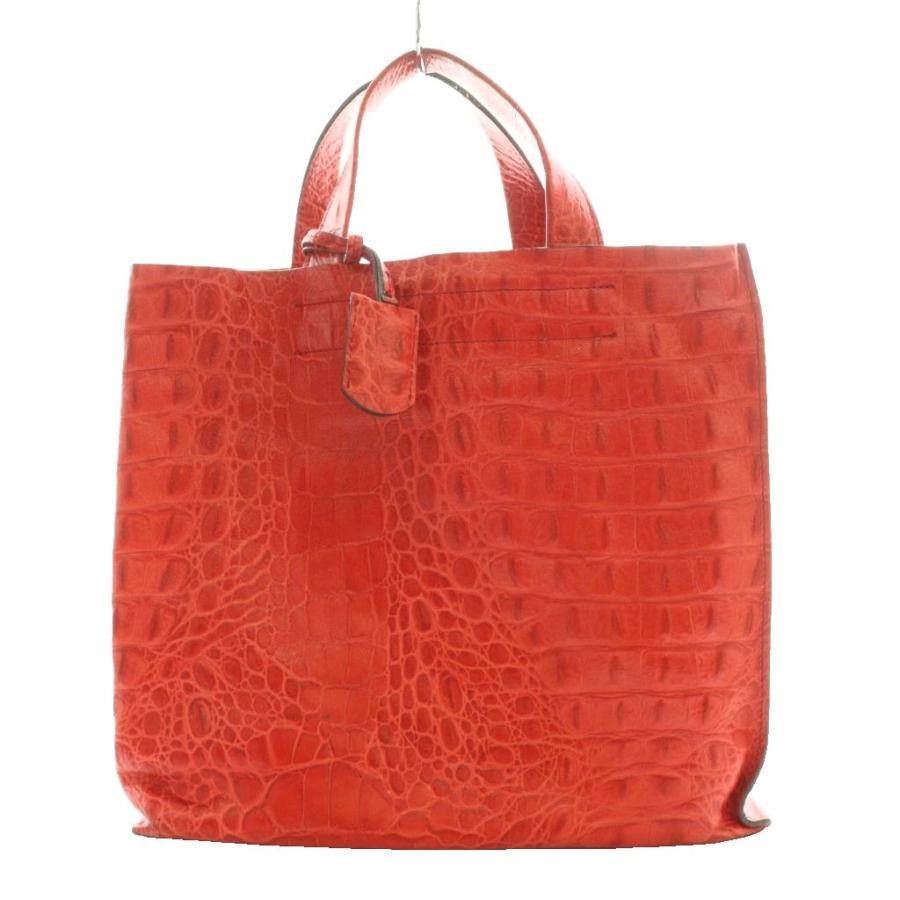 FURLA（フルラ） ハンドバッグ クロコ型押し 赤 レッド /SS □OS 