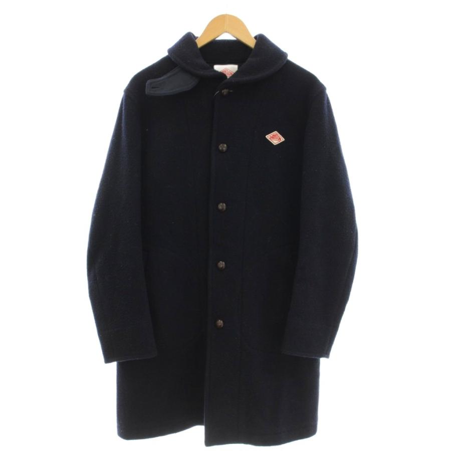 ダントン DANTON ウールモッサ ロングコート ステンカラー 40 ネイビー
