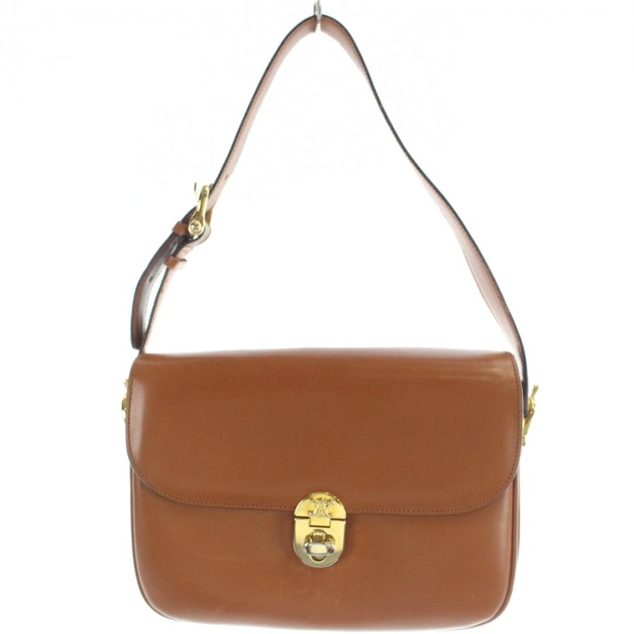 CELINE（セリーヌ） ワンショルダーバッグ レザー フラップ 茶 