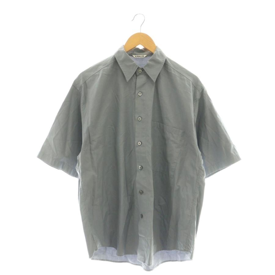 オーラリー AURALEE WASHED FINX TWILL BIG HALF SLEEVED SHIRTS