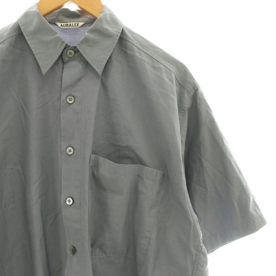 オーラリー AURALEE WASHED FINX TWILL BIG HALF SLEEVED SHIRTS