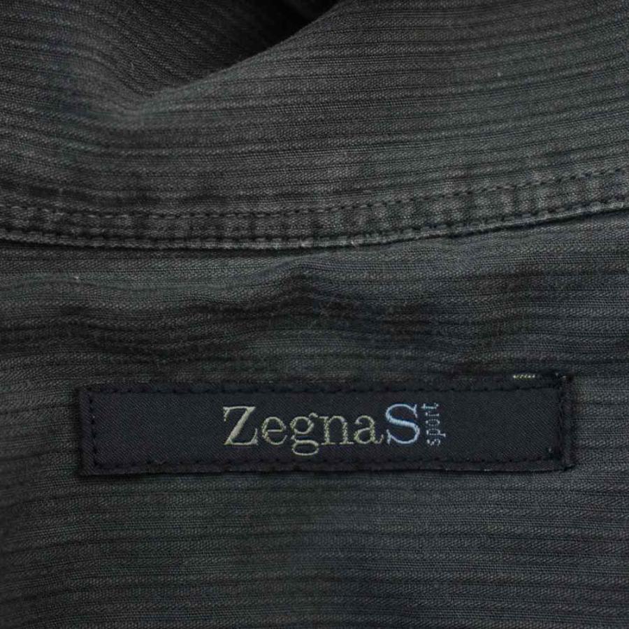 ゼニア Zegna 半袖 シャツ ストライプ L グレー /☆G メンズ |  | 02