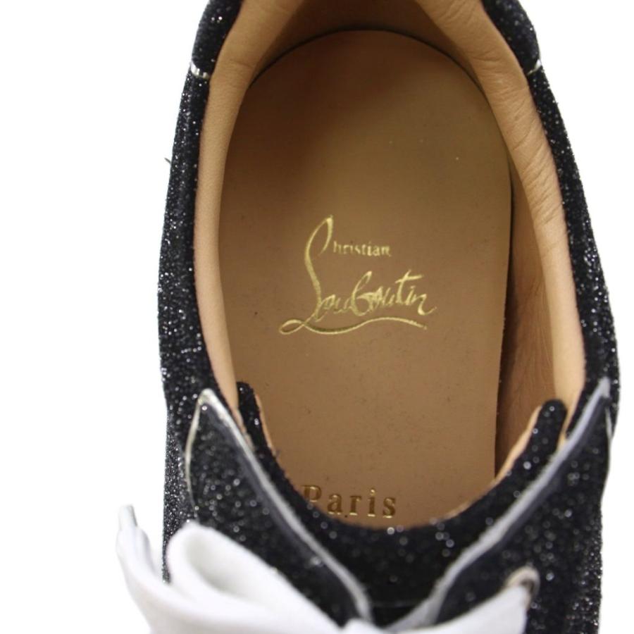クリスチャンルブタン Christian louboutin スパイク グリッター スニーカー ローカット 39 黒 /KH レディース_6