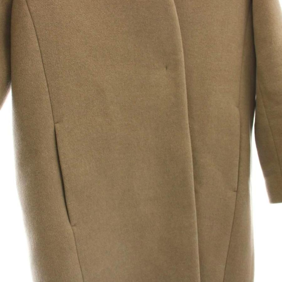 ノーブル NOBLE カシミヤ混 ノーカラーコート ロング コート 36 