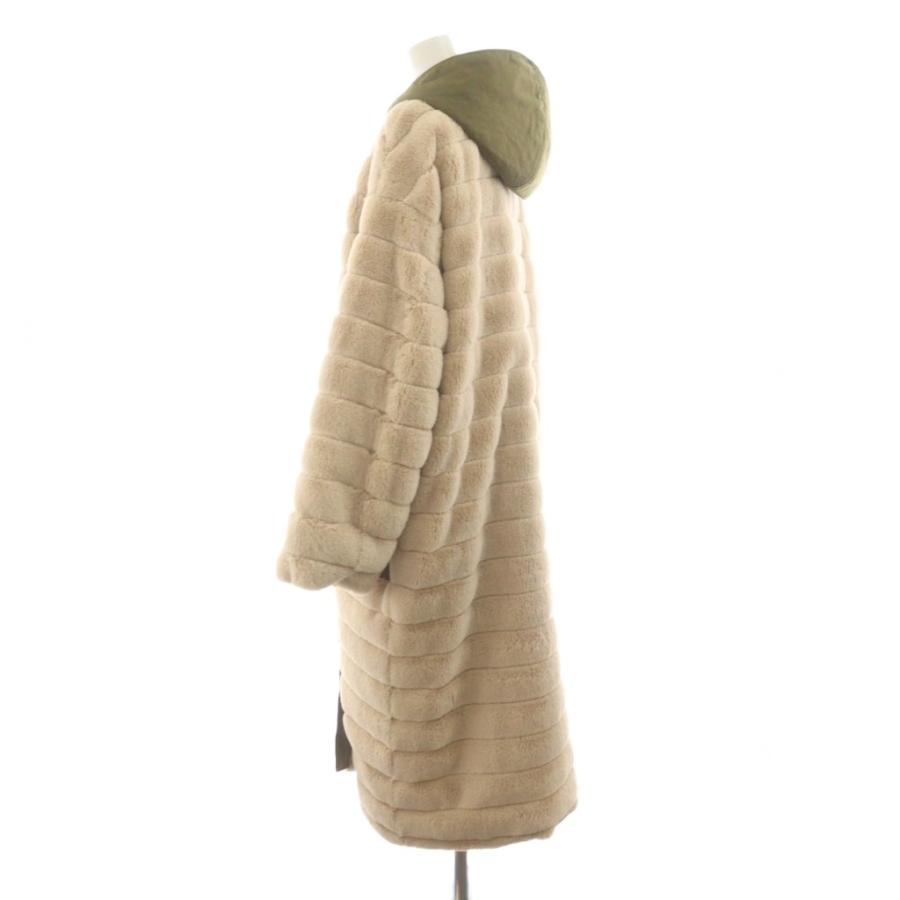 シンクファー THINK FUR ファーコート 中綿 切替 ロング丈 アウター M 