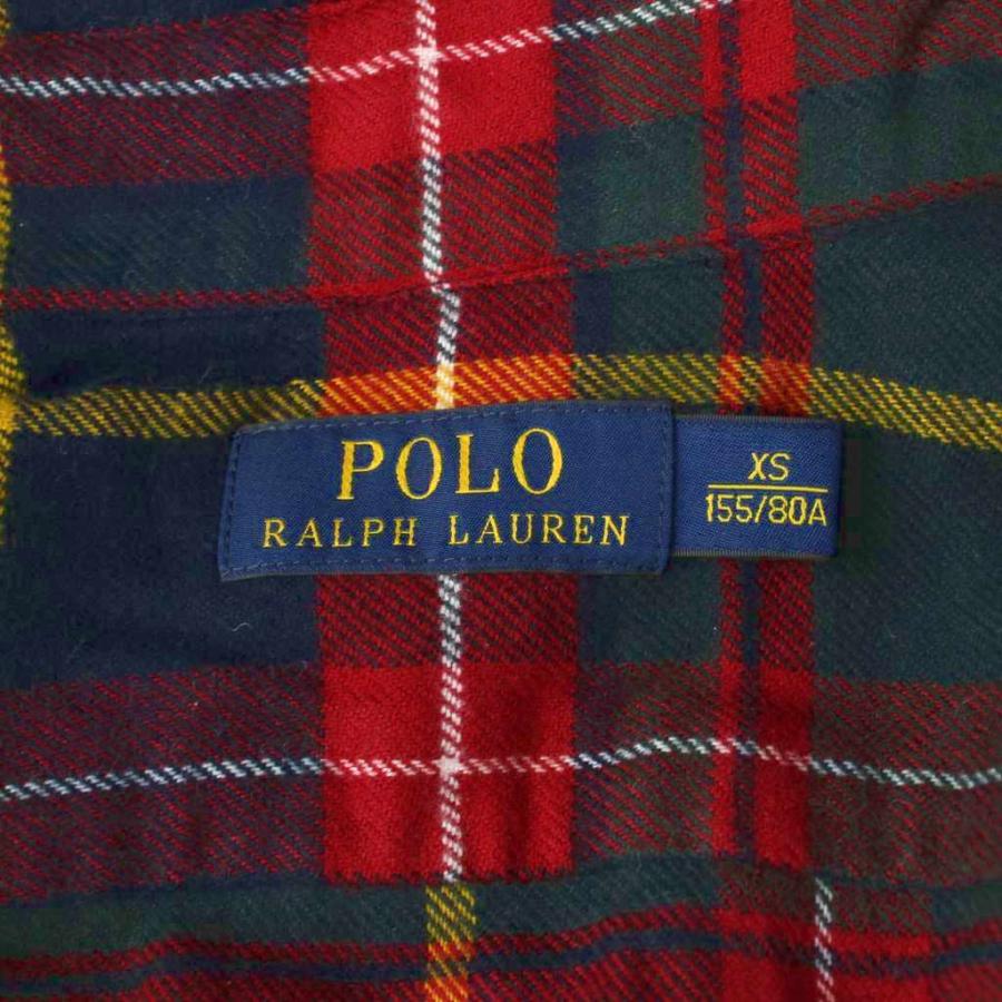 ポロ ラルフローレン POLO RALPH LAUREN フランネルシャツ XS 赤