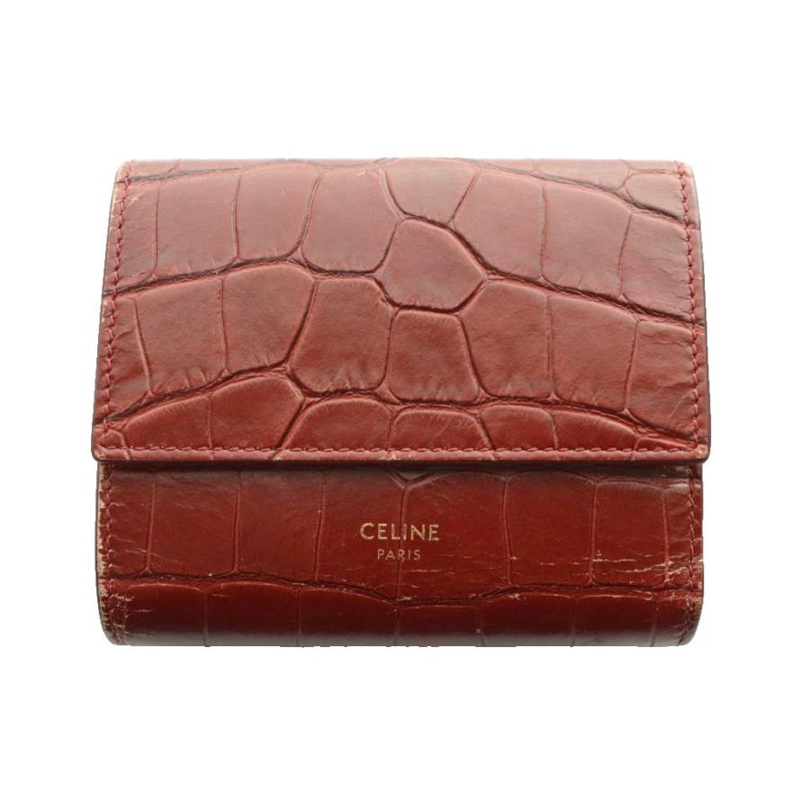 CELINE スモールトリフォールド ウォレット 三つ折り財布 ボルドー