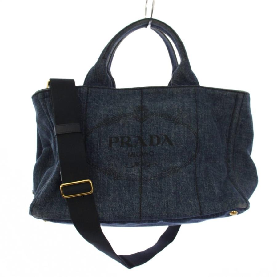 PRADA（プラダ） カナパM デニム ハンドバッグ トートバッグ 